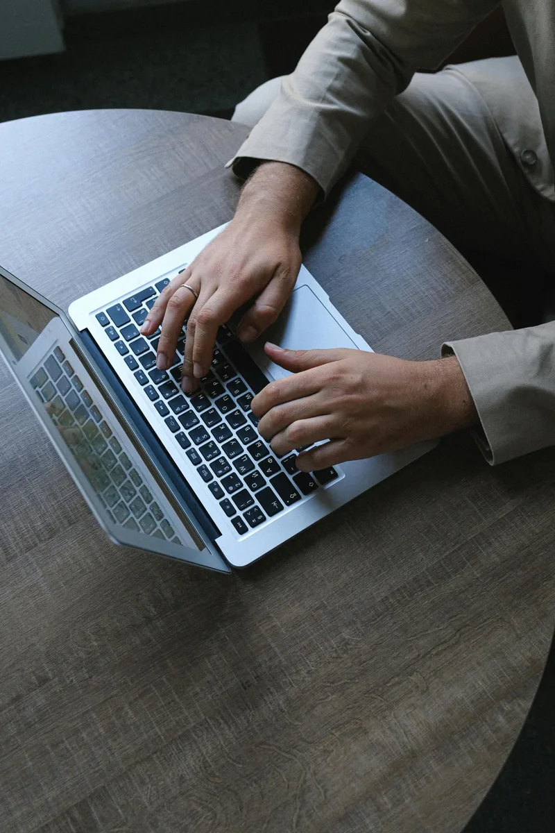 Business professional working with technology
